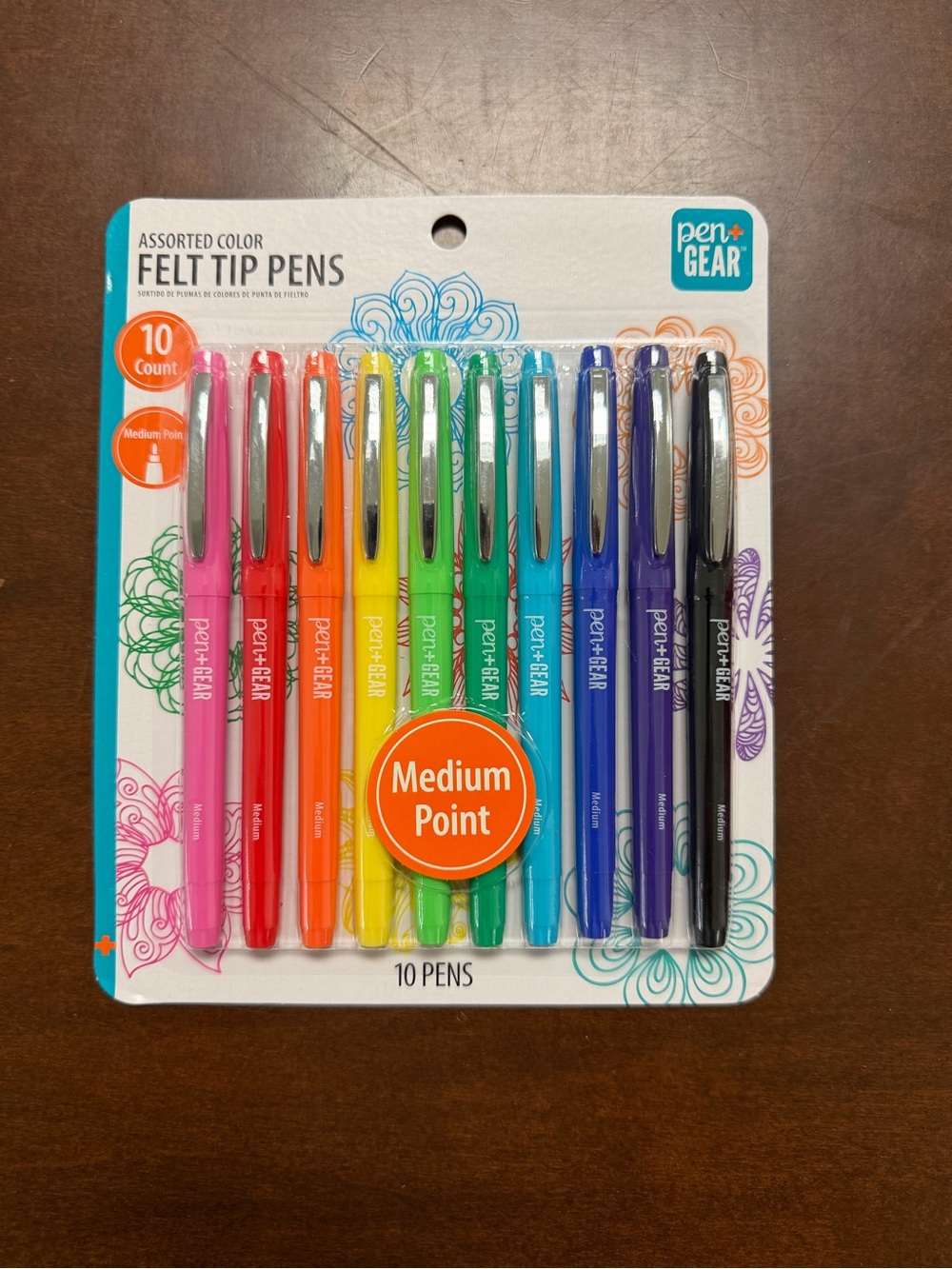 Pen+Gear Assorted Color Felt Tip Pens - 10 Pack